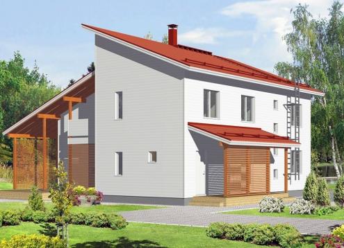 № 1240 Купить Проект дома Модерн 174-206. Закажите готовый проект № 1240 в Калуге, цена 62640 руб.
