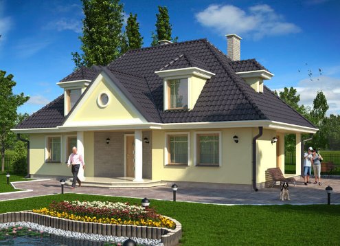 № 1845 Проект дома Липница. Закажите готовый проект № 1845 в Калуге, цена 54144 руб.